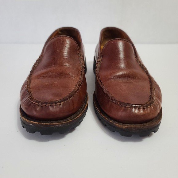 Cole Haan Brown Leather Moc Toe Slip On Loafer Shoes Women's Size 7 B - Picture 3 of 16
